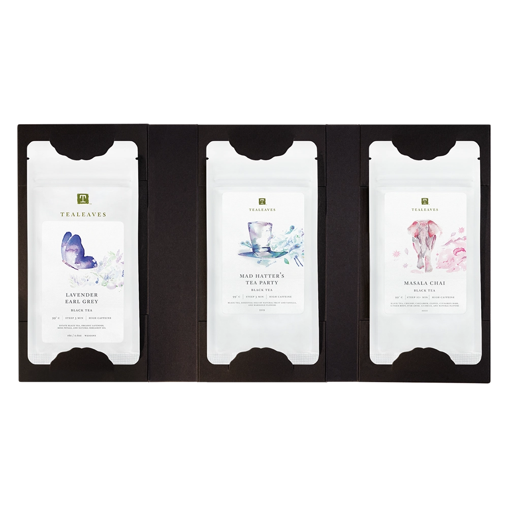 Ensemble d'échantillons de thé noir