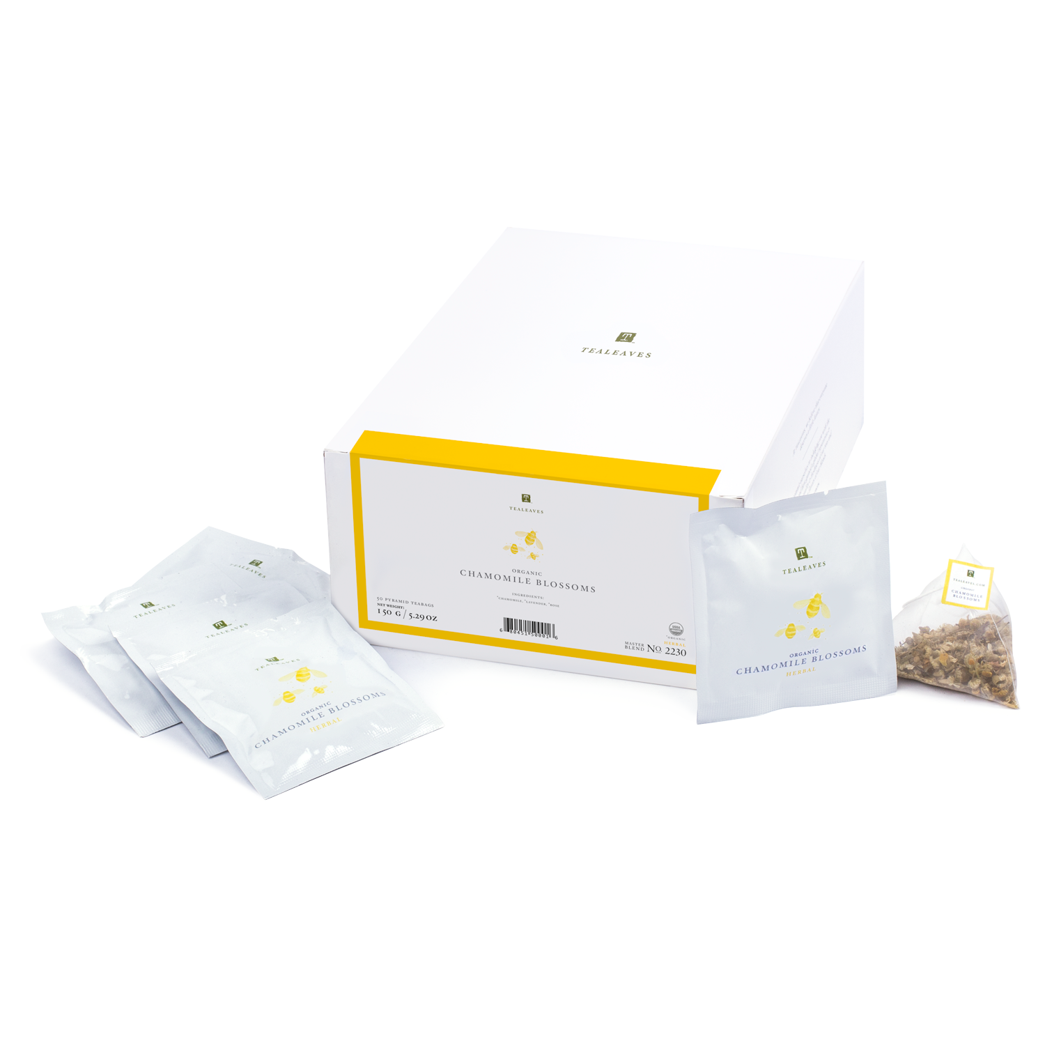 Organic Chamomile Blossoms Tea – Chamomile Tea Bags from TEALEAVES