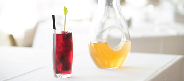 TEALEAVES Lemon Verbena Iced Tea with Berry Cubes Drink Recipe Mixology