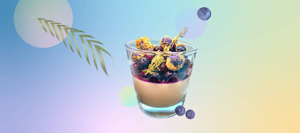Chef Bruno Feldeisen panna cotta infused with bubble gum popsicle green tea and blueberry jam dessert recipe