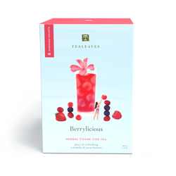 Berrylicious Iced tea. Herbal iced tea. Sustainable packaging. Compostable packaging.