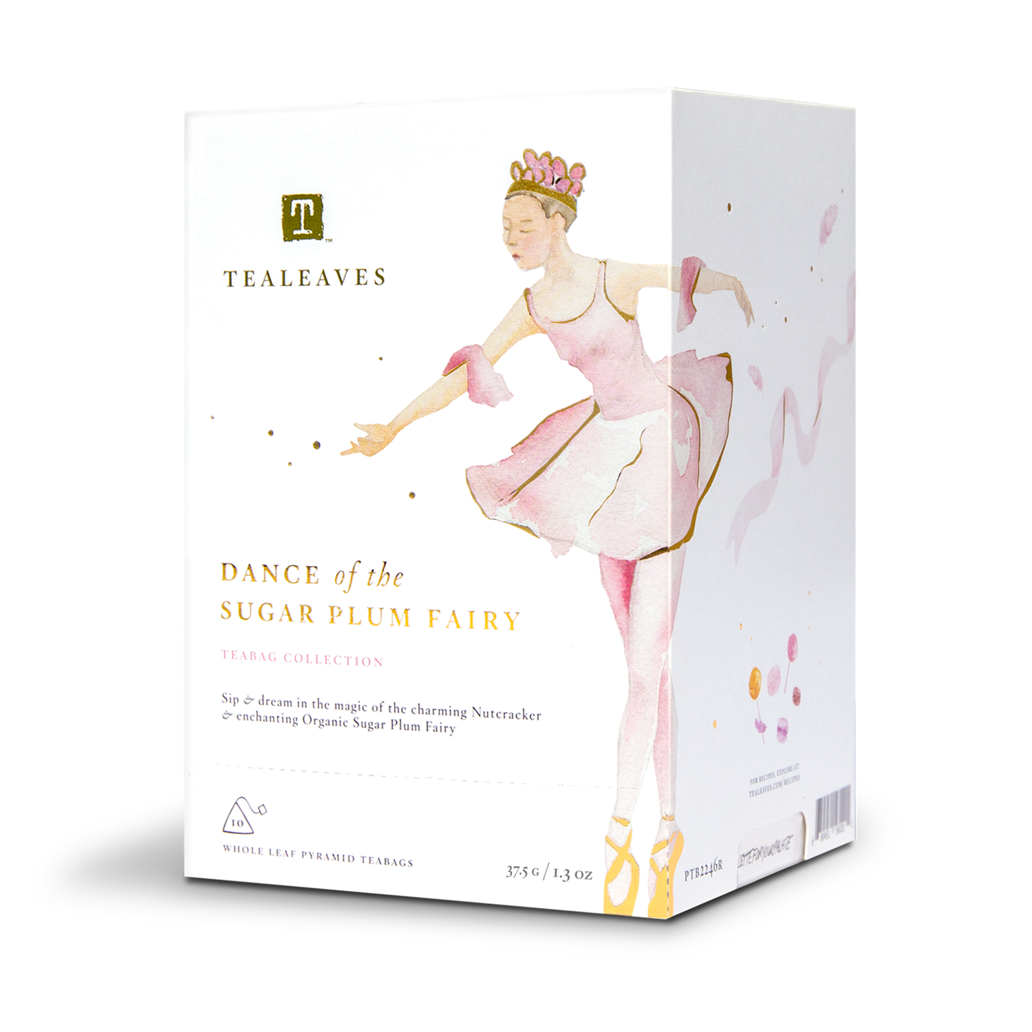 TEALEAVES Dance of the Sugar Plum Fairy Holiday Tea Bags Gift Set. Luxury black tea. Wellness herbal tea. Premium tea bags. Compostable tea bags.