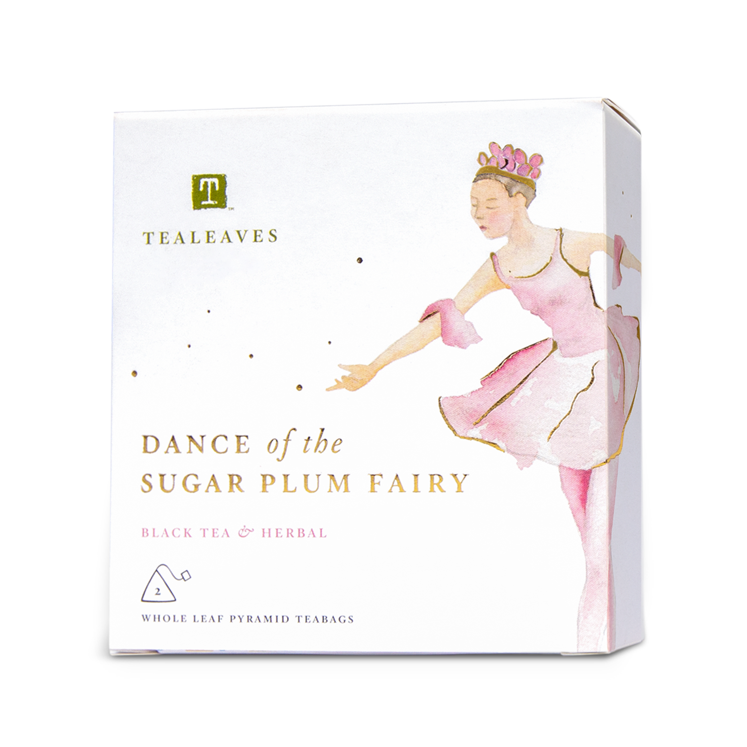 TEALEAVES Dance of the Sugar Plum Fairy Holiday Tea Bags Gift Set. Luxury black tea. Wellness herbal tea. Premium tea bags. Compostable tea bags.